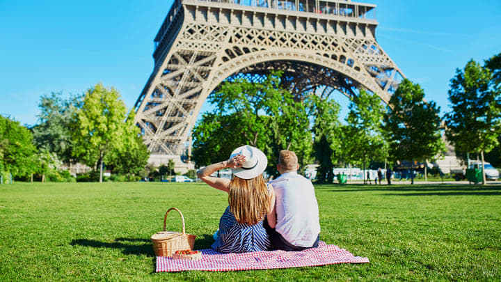 Picnic in the Champs de Mars by the Eiffel Tower