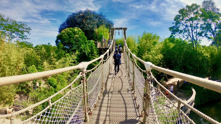 Suspension bridge at Disneyland Paris