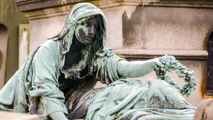 Elaborate tomb at Père Lachaise Cemetery in Paris