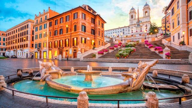 A view of Fontana della Barcaccia in Rome