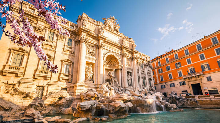 Rome's Trevi Fountain in spring