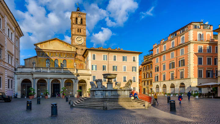 Basicila santa maria in Trastevere, le quartier de trastevere à Rome