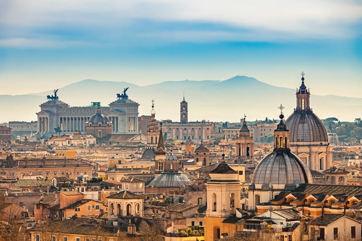 Vista panorámica de Roma. Cosas que hacer en Roma en abril.