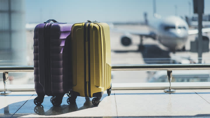 Trolley suitcases at the airport