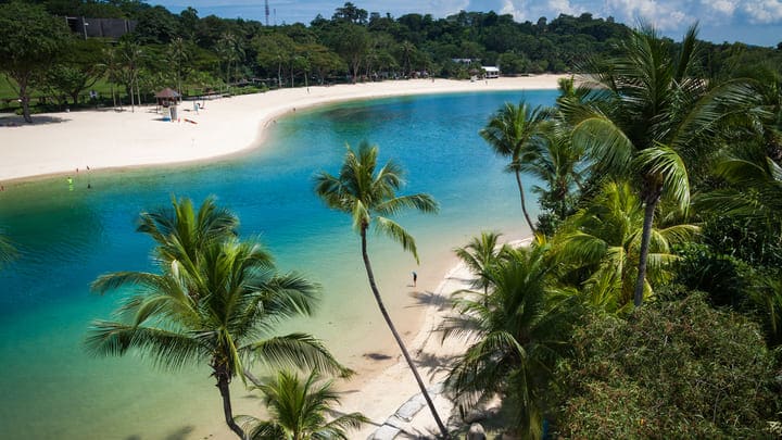 Siloso Beach on Sentosa Island, Singapore