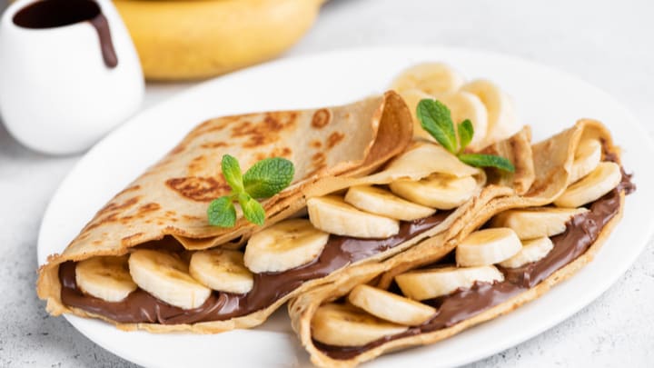 Image of Bread, Food, Pancake, Crepe, Banana, Fruit, Produce, 