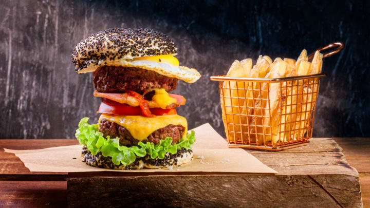 Image of Food, Food Presentation, Burger, Dining Table, 