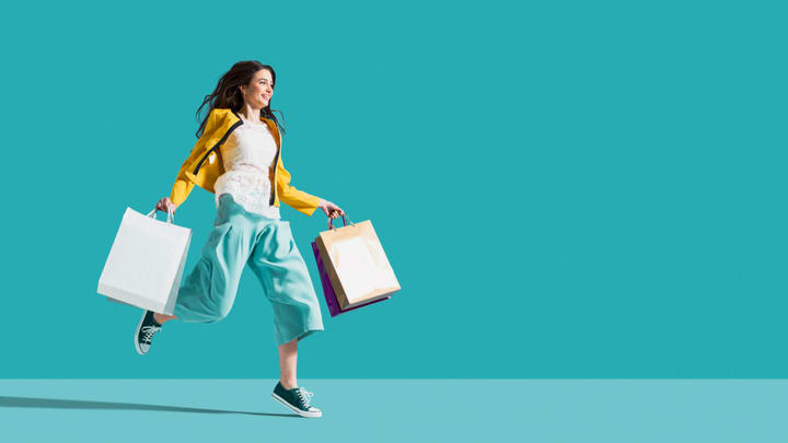 Image of Person, Shopping, Child, Female, Girl, Walking, 