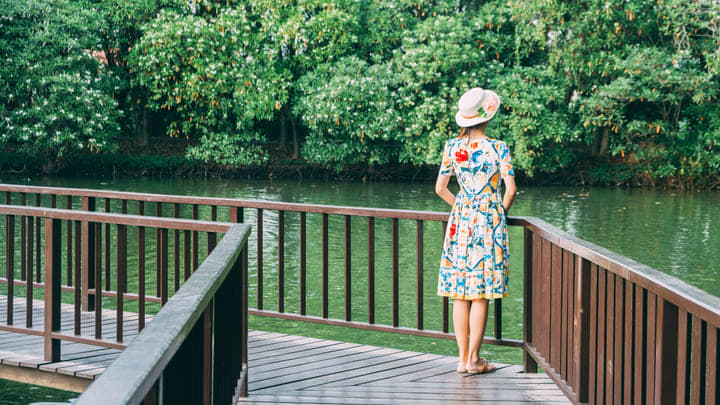 Image of Nature, Outdoors, Scenery, Adult, Female, Person, Woman, Standing, Water, Waterfront, 