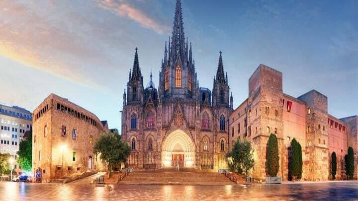 Image of Cathedral, Church, Arch, Gothic Arch, Plant, Person, Car, 