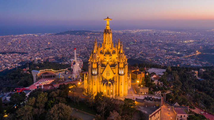 Image of Building, Church, Landmark, Tibidabo - Barcelona, 