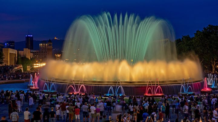 Image of Fountain, Water, Person,