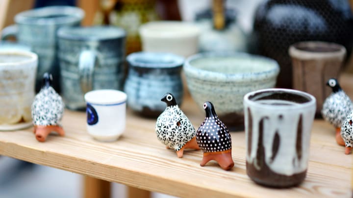 Image of Pottery, Art, Porcelain, Handicraft, Cup, Bird, 