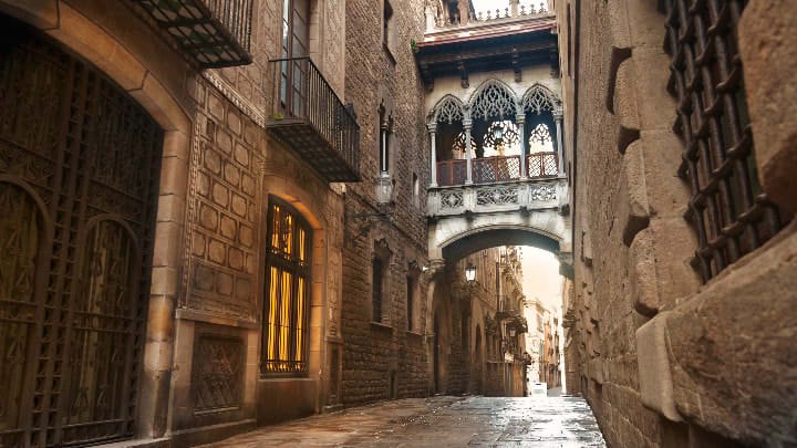 Image of City, Road, Street, Urban, Alley, Arch, Path, 