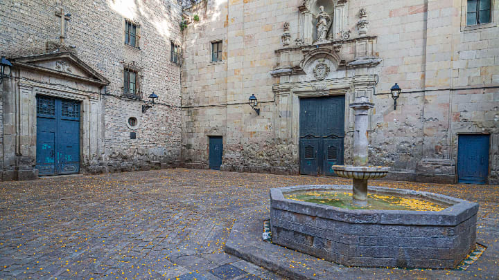 Image of Path, Walkway, City, Flagstone, Road, Fountain, Water, Cobblestone, Urban, Person, 