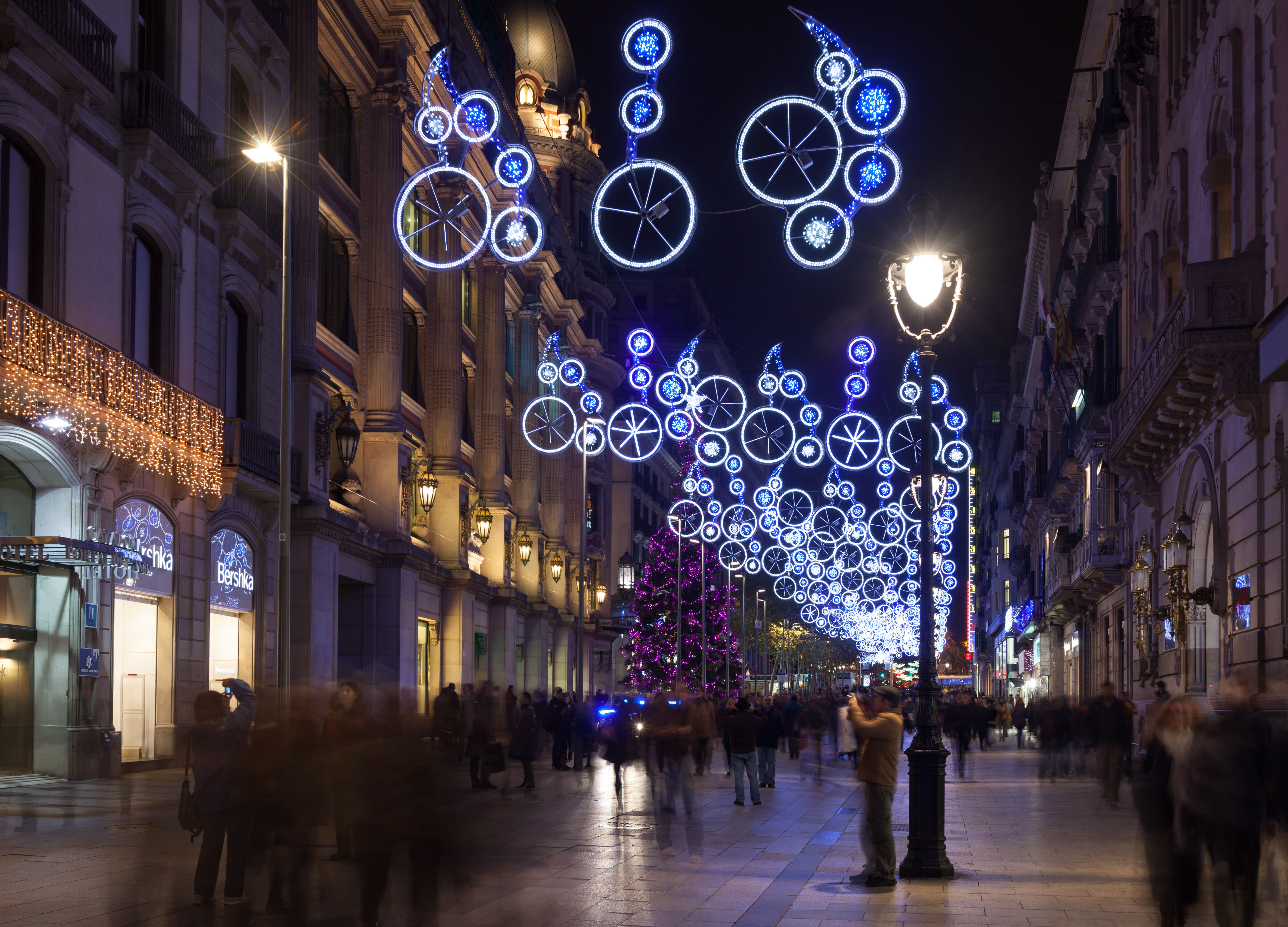 Image of Lighting, City, Road, Street, Urban, Metropolis, Path, Sidewalk, Person, Nature, Night, Outdoors, Neighborhood, 