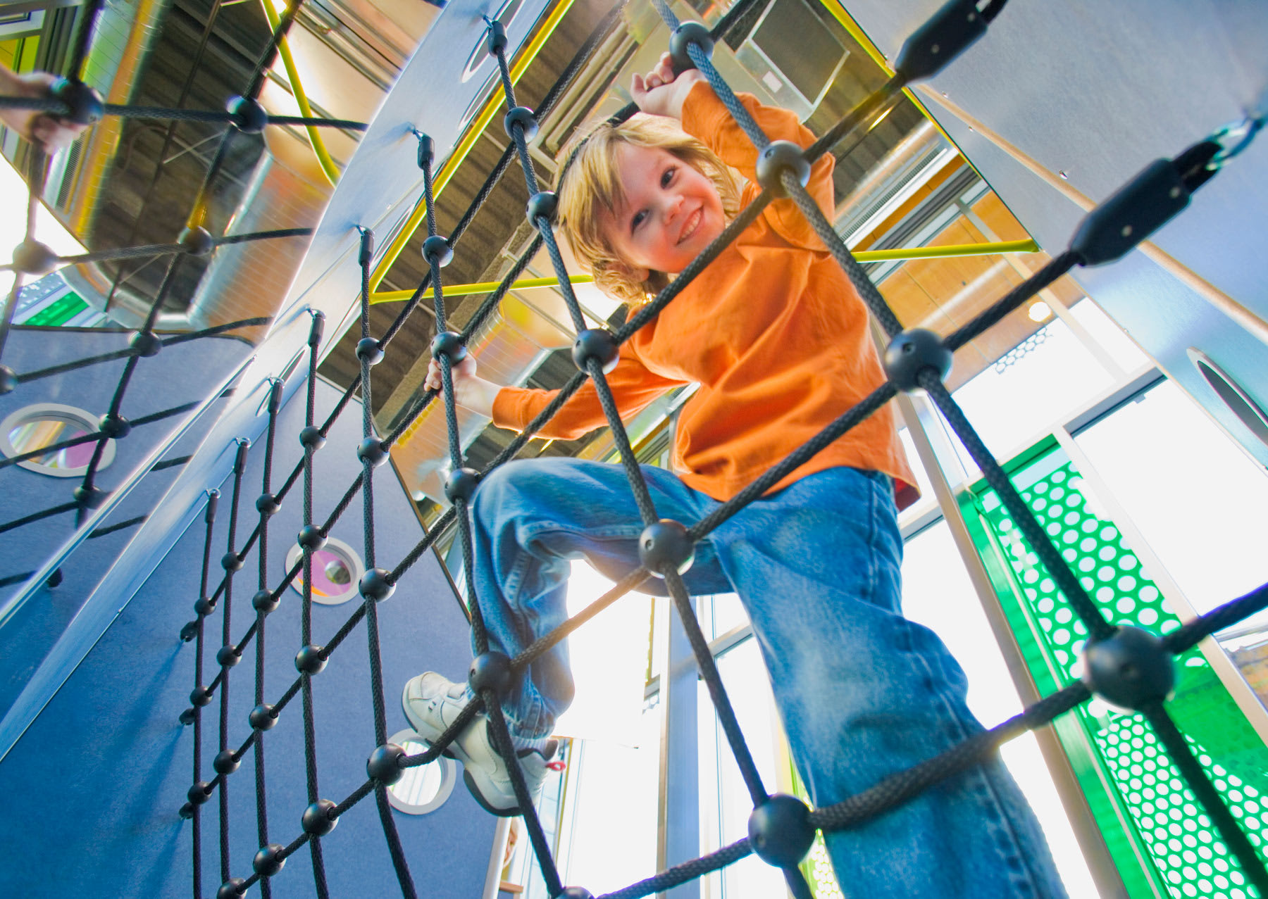 Image of Play Area, Pants, Outdoors, Child, Female, Girl, Person, Outdoor Play Area, Jeans, Indoors, 