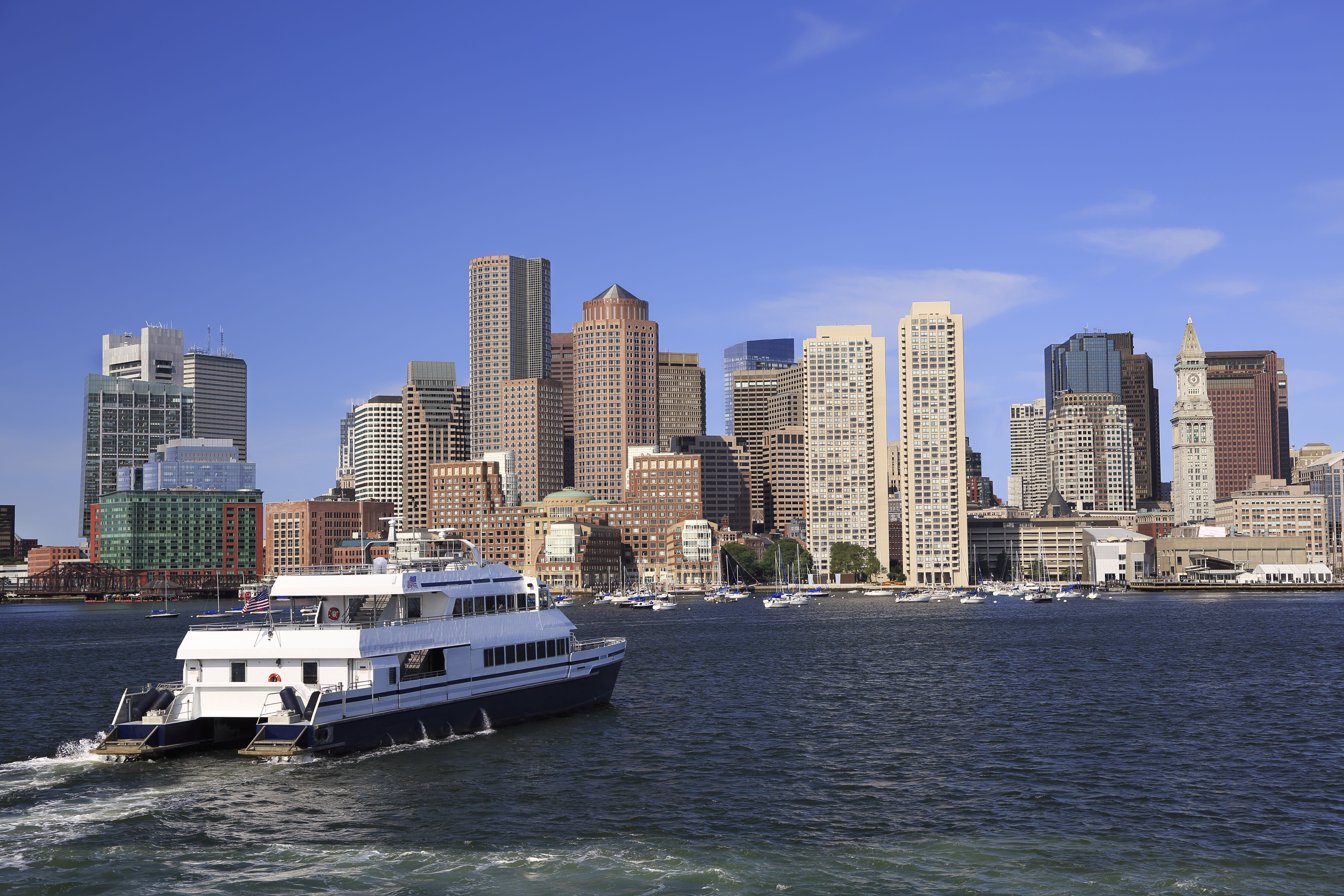 Image of Vehicle, Yacht, City, Metropolis, Urban, Boat, Ferry, Water, Waterfront, Cityscape, Watercraft, Office Building, 