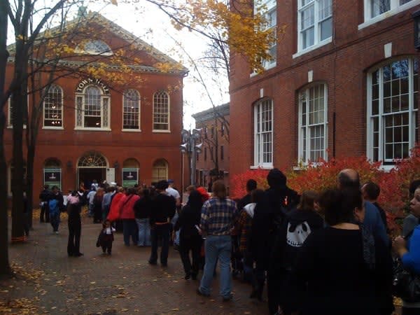 Image of College, Person, Walking, Handbag, Urban, People, Adult, Male, Man, City, Female, Woman, Shoe,