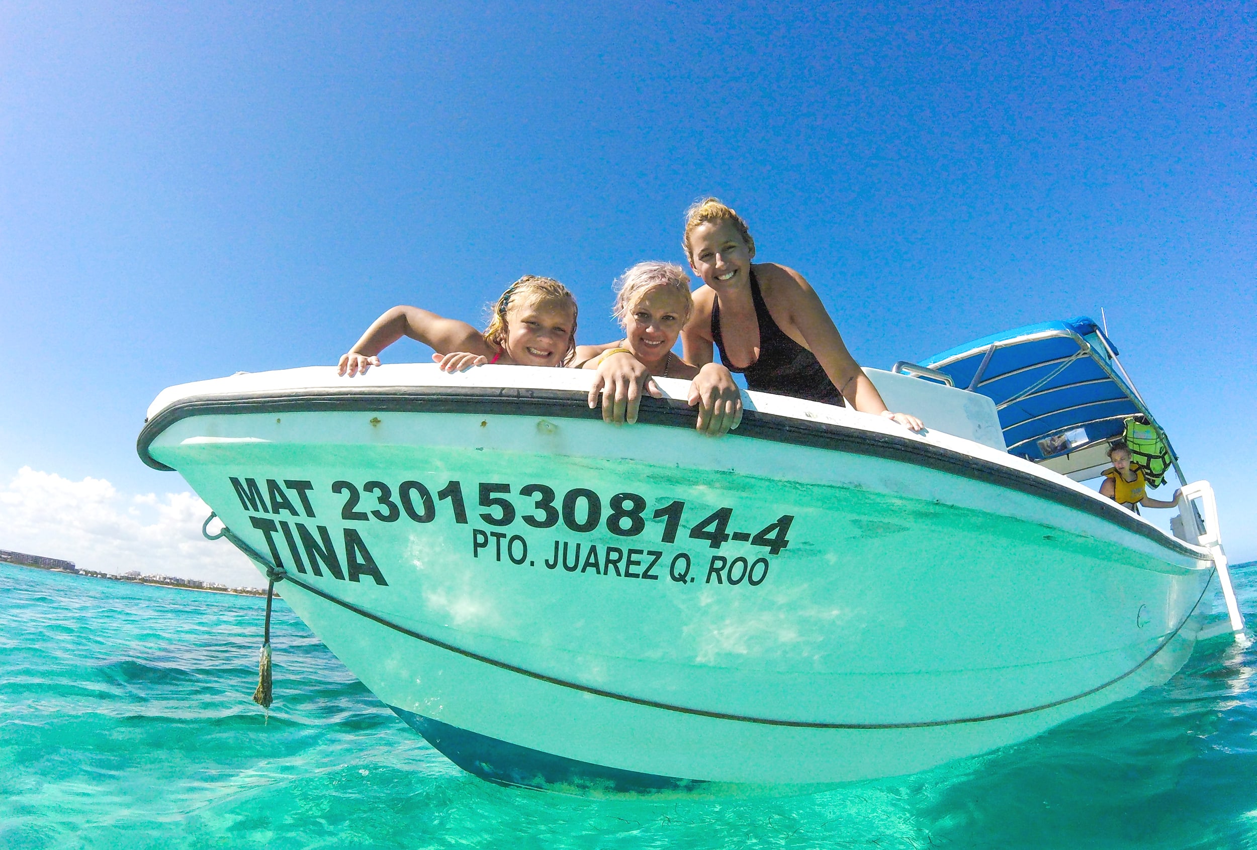 Image of Boy, Child, Male, Person, Female, Girl, Boat, Vehicle, Yacht, Boating, Water, Water Sports, Swimwear, 