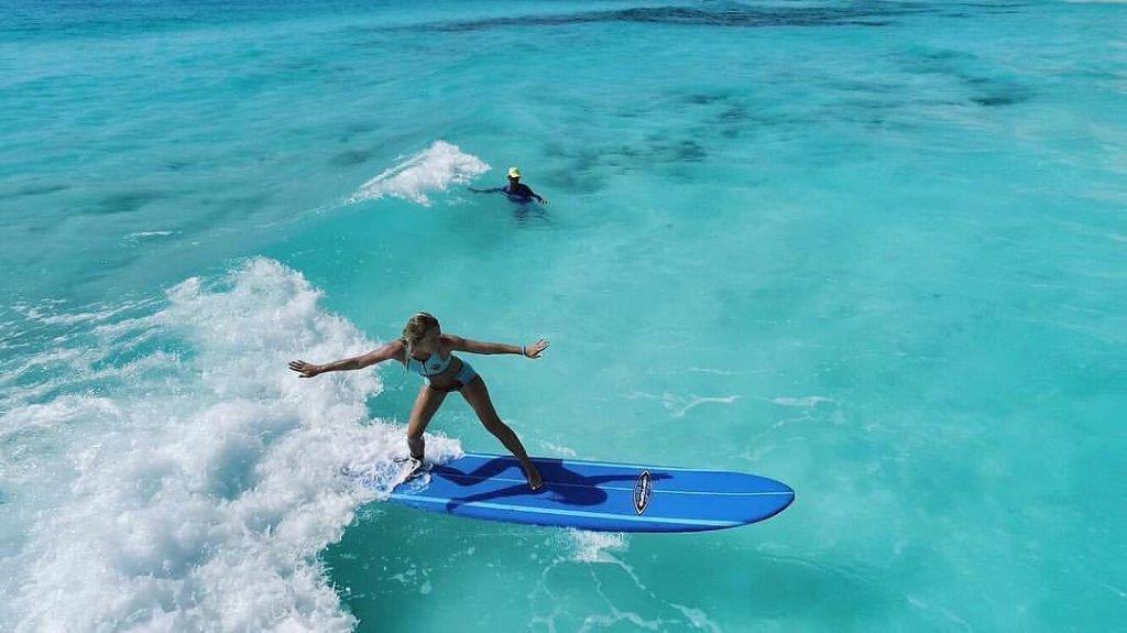 Image of Nature, Outdoors, Sea, Water, Sea Waves, Surfing, Adult, Female, Person, Woman, 