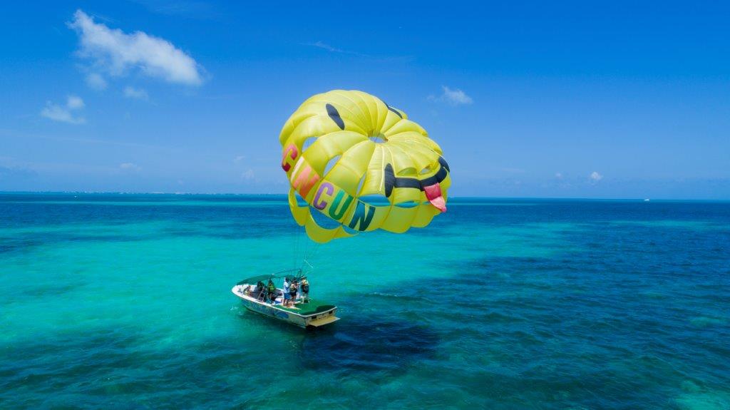 Image of Boat, Vehicle, Parachute, Person, 