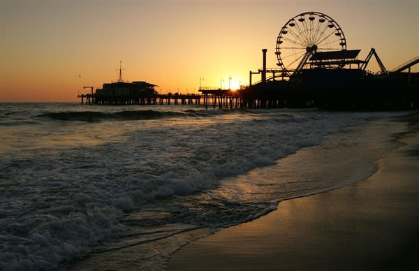 Image of Water, Waterfront, Pier, Nature, Outdoors, Sky, Beach, Coast, Sea, Shoreline, 