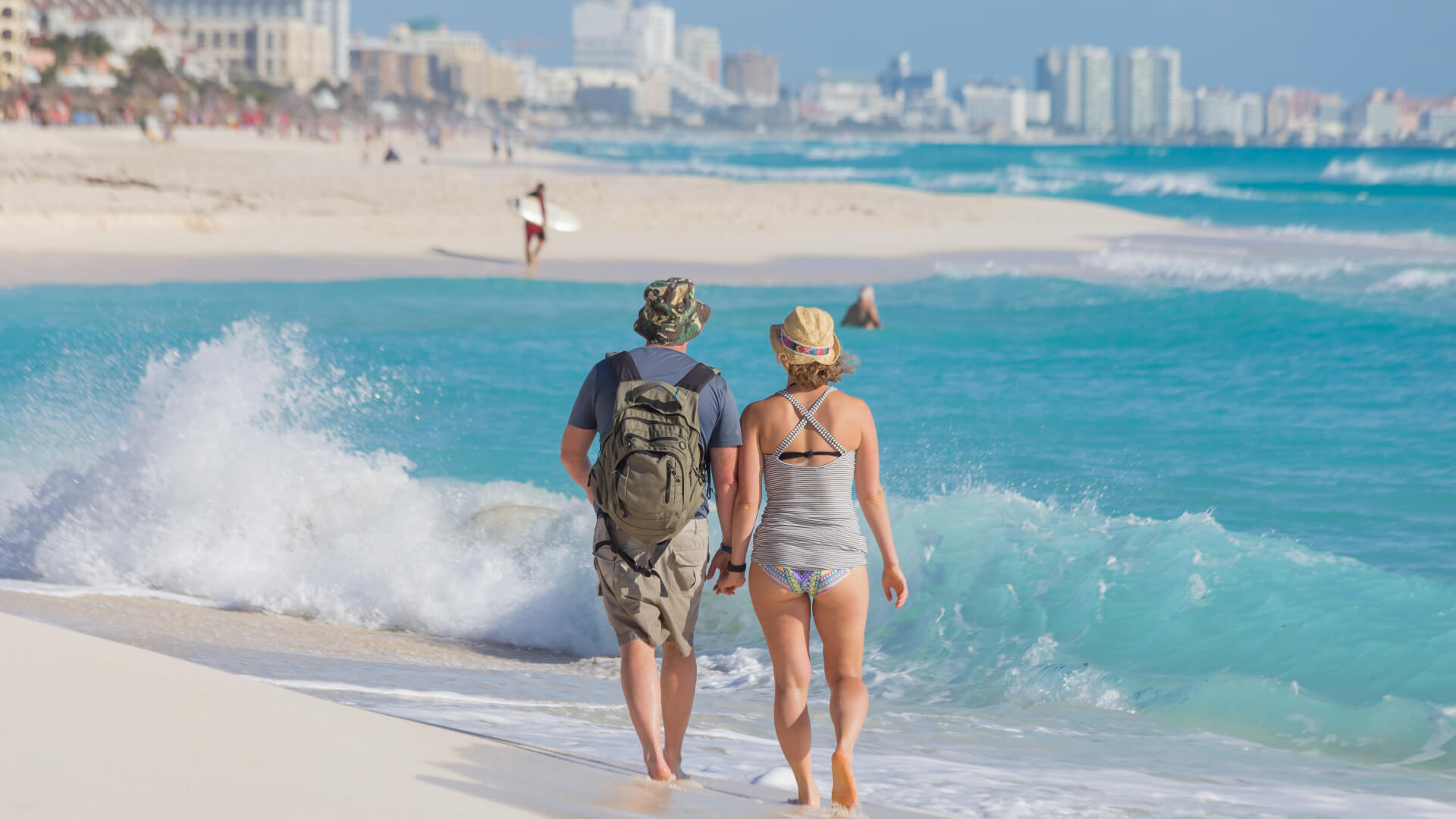 Image of Adult, Male, Man, Person, Fun, Vacation, Female, Woman, Backpack, Bag,