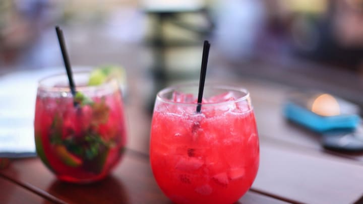 Image of Alcohol, Beverage, Cocktail, Mojito, Cup, Herbs, 