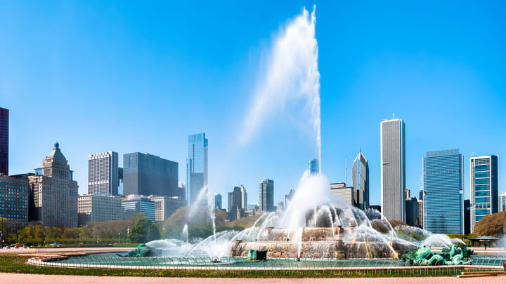 Image of City, Fountain, Water, Urban, Metropolis, 