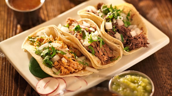 Image of Dining Table, Food, Taco, Cup, Food Presentation, Sandwich,