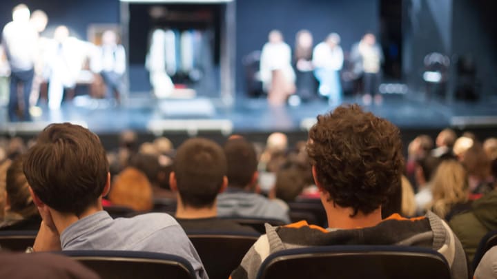 Image of People, Person, Crowd, Boy, Child, Male, Teen, Adult, Man, Indoors, Classroom, School, Audience, Lecture, Seminar, Chair, 