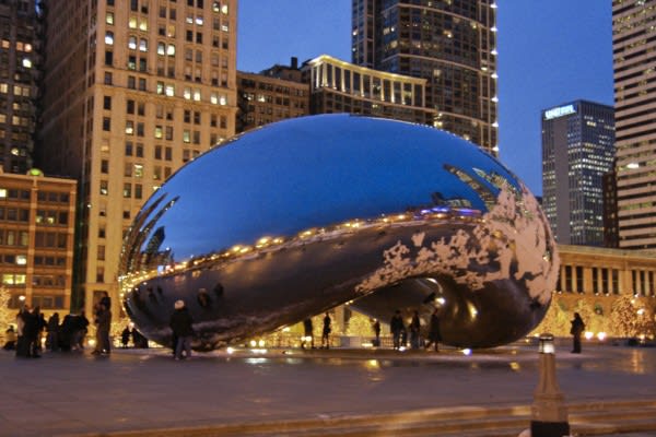 Image of Person, Cloud Gate - Chicago, Landmark, 