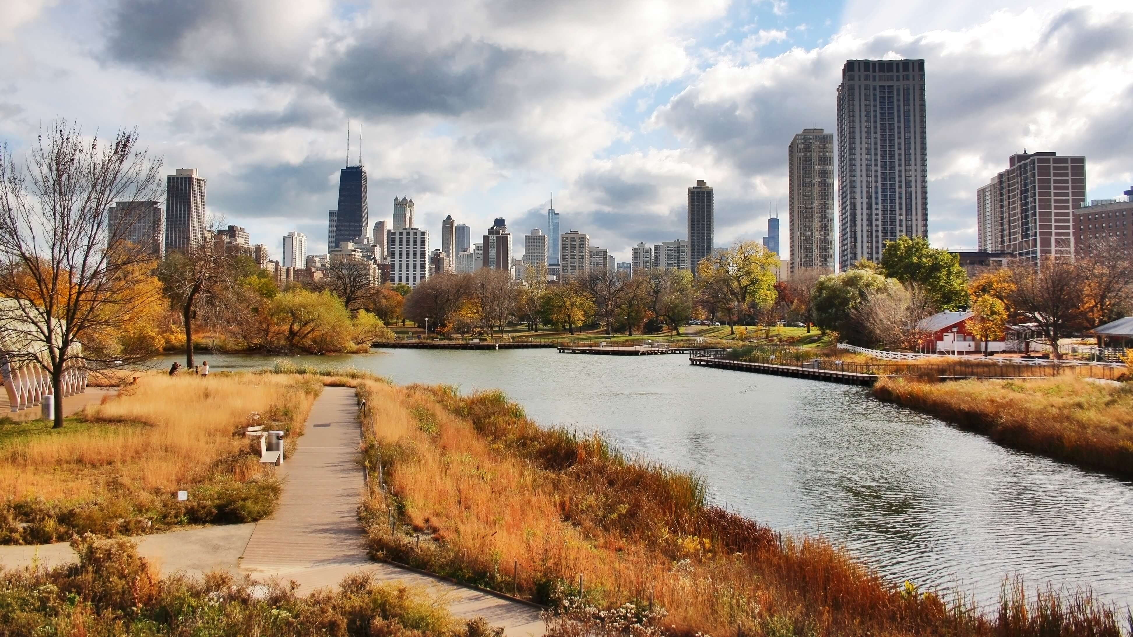 Image of City, Nature, Outdoors, Scenery, Cityscape, Urban, Landscape, Grass, Park, Person, Panoramic, 