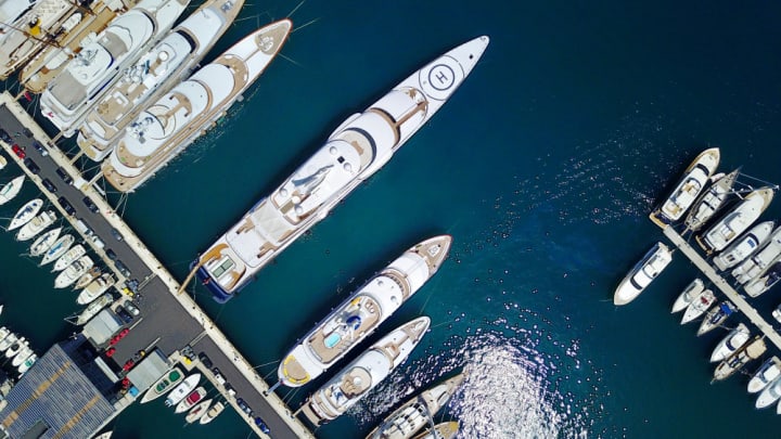 Image of Vehicle, Yacht, Water, Waterfront, Boat, Sailboat, Harbor, Pier,