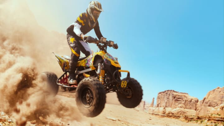 Image of Adult, Female, Person, Woman, Atv, Vehicle, 