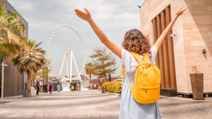 Image of City, Accessories, Bag, Handbag, Road, Street, Urban, Child, Female, Girl, Person, Tree, Fun, Photography, Backpack,