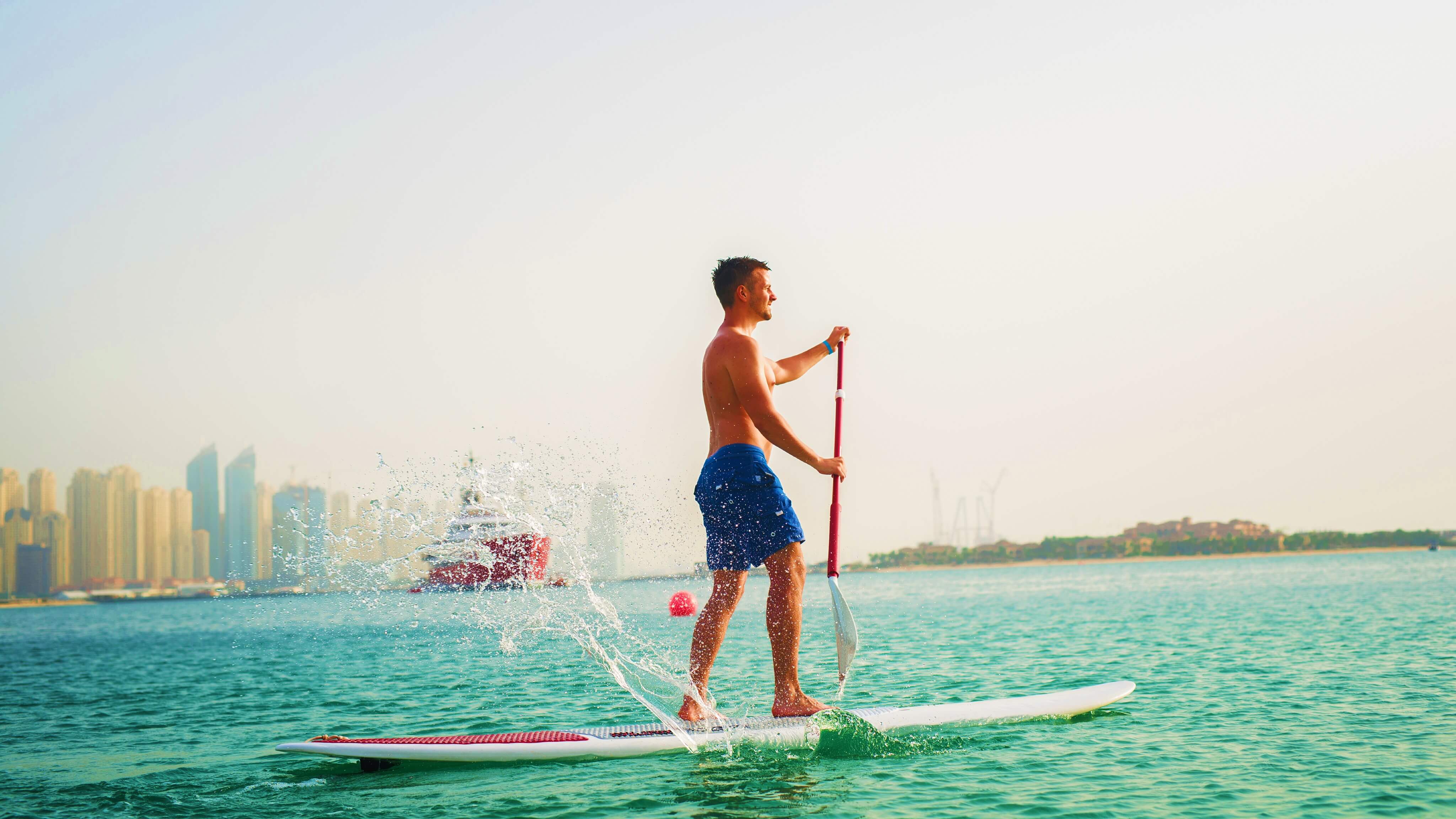 Image of Oars, Paddle, Nature, Outdoors, Sea, Water, Adult, Male, Man, Person, Boat, Vehicle, 