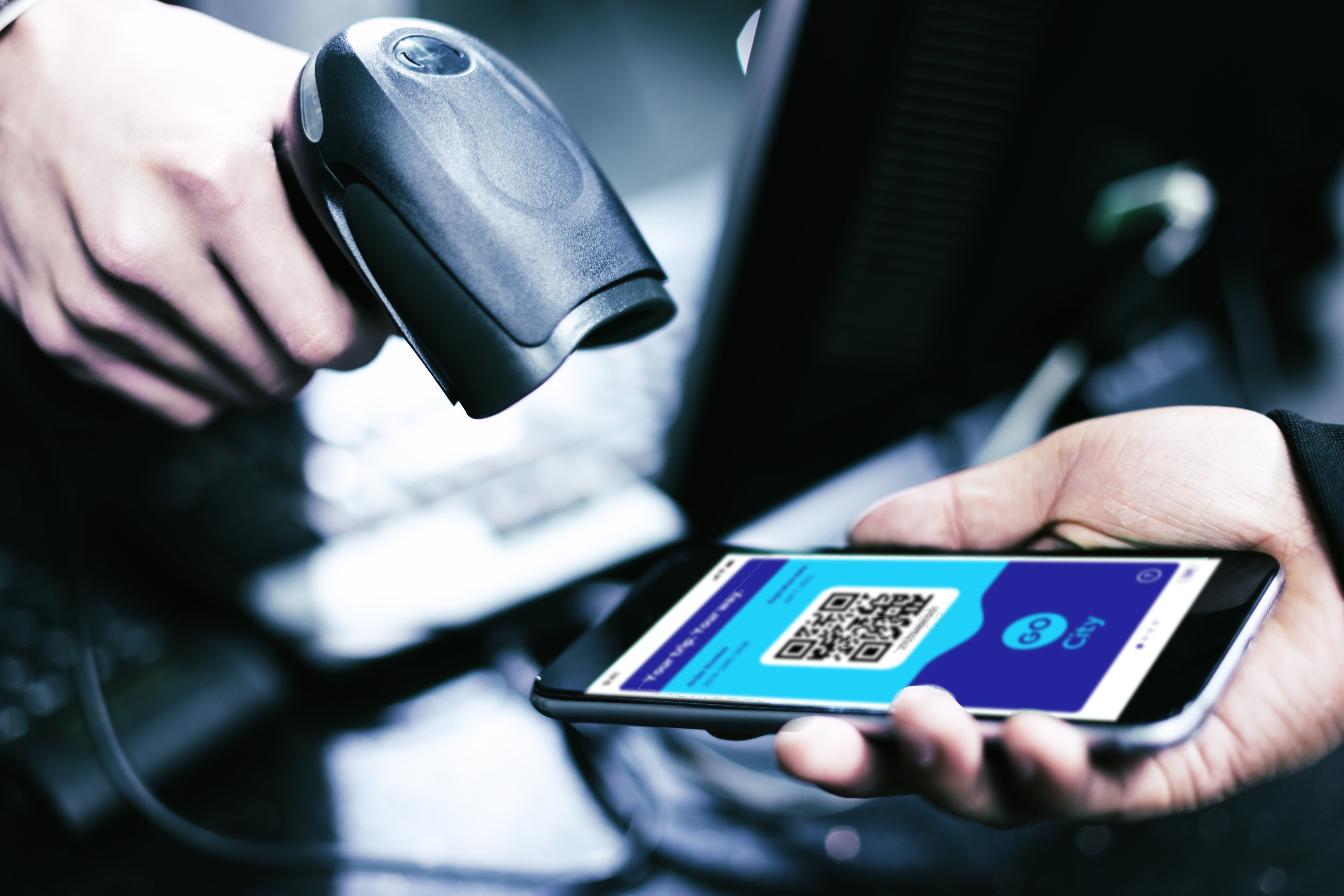 Image of Electronics, Phone, Mobile Phone, Adult, Male, Man, Person, QR Code, 