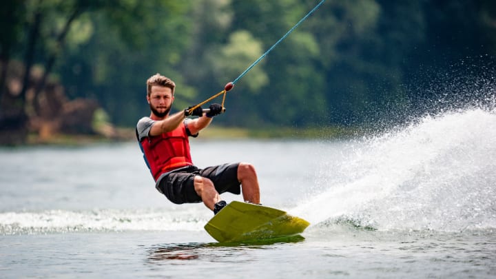 Image of Water, Water Sports, Boy, Child, Male, Person, Water Skiing, 