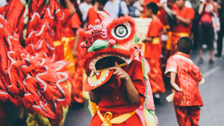 Image of Boy, Child, Male, Person, Festival, Adult, Female, Woman, Chinese New Year, Baby, Man,