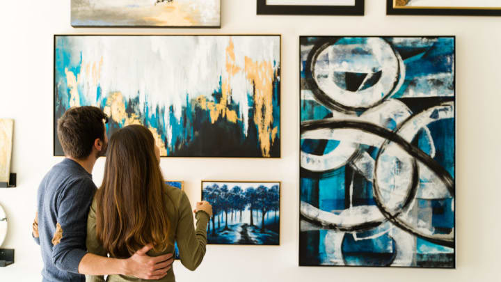 Image of Art, Art Gallery, Modern Art, Painting, Adult, Female, Person, Woman, 