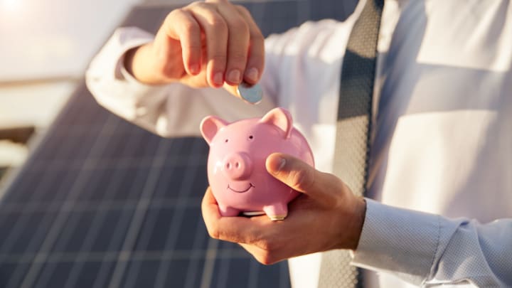 Image of Piggy Bank, Baby, Person, 