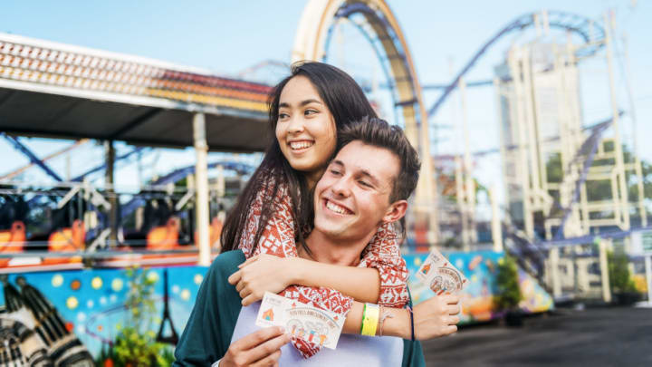 Image of Adult, Female, Person, Woman, Fun, Amusement Park, Head, Face, 