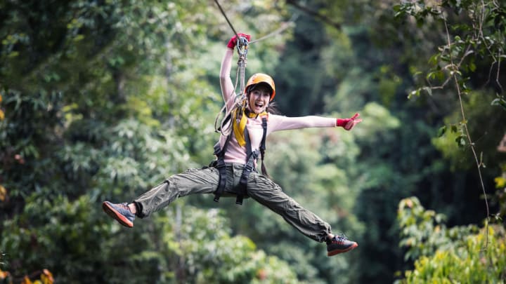 Image of Boy, Child, Male, Person, Adventure, Ziplining, 