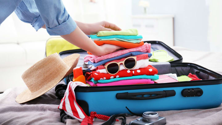 Image of Baggage, Hat, Child, Female, Girl, Person, Suitcase, Baby, 