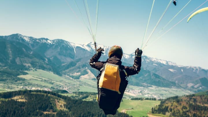 Image of Adult, Male, Man, Person, Mountain, Mountain Range, Nature, Outdoors, Peak, 