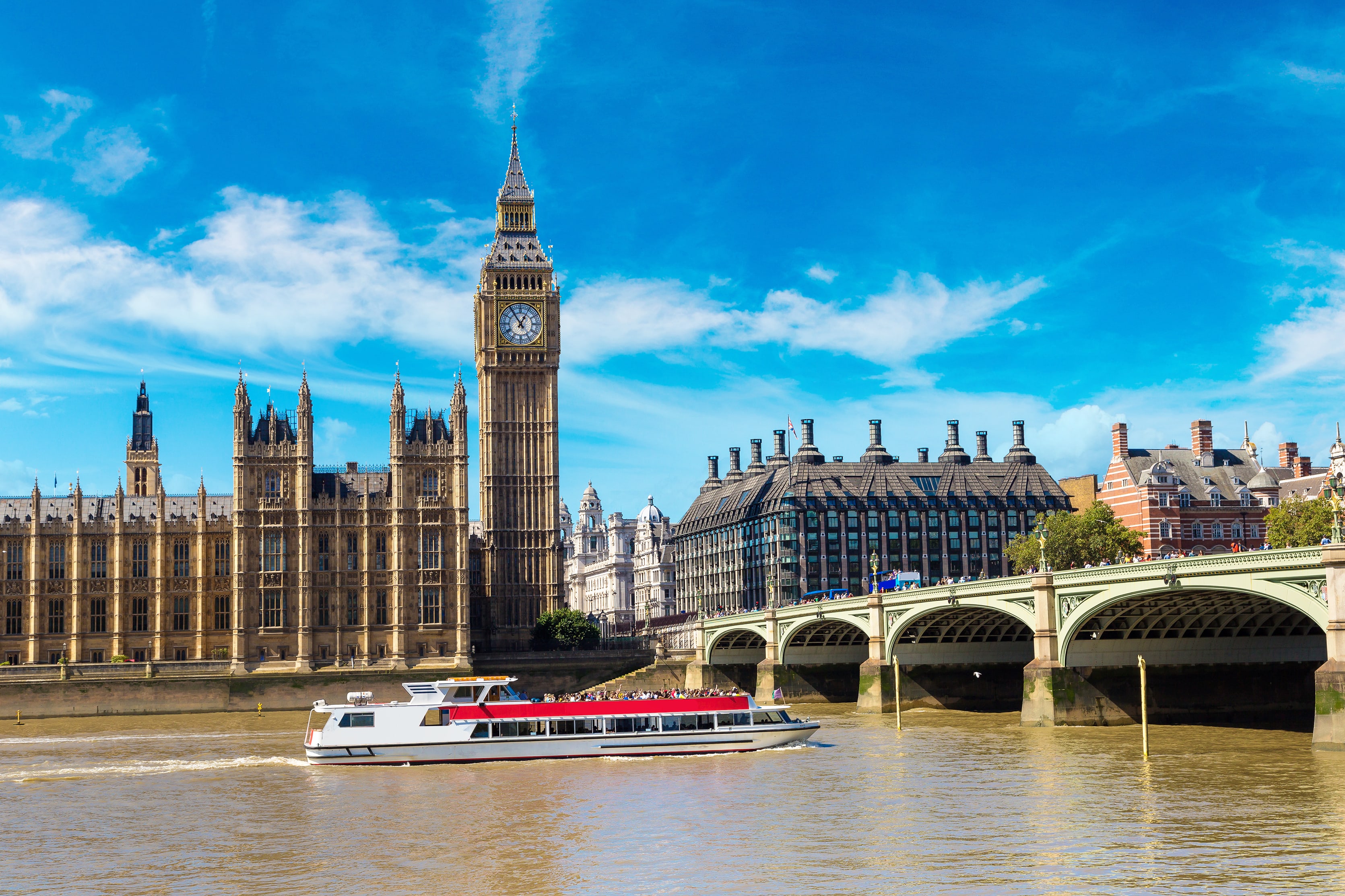 Image of Clock Tower, Tower, Housing, Boat, Vehicle, City, Metropolis, Urban, House, 