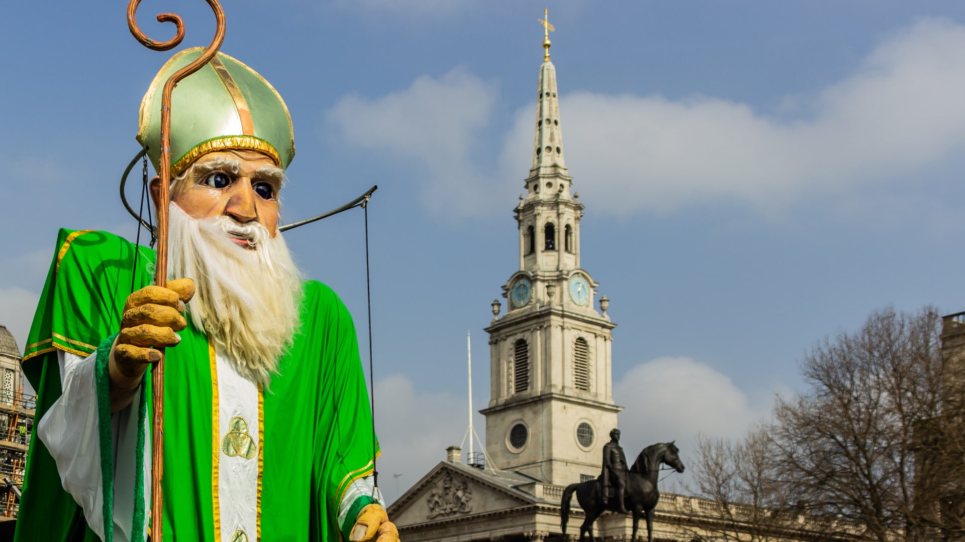 Image of Spire, Tower, Clock Tower, Adult, Female, Person, Woman, Horse, Mammal, Monastery, Bell Tower, 