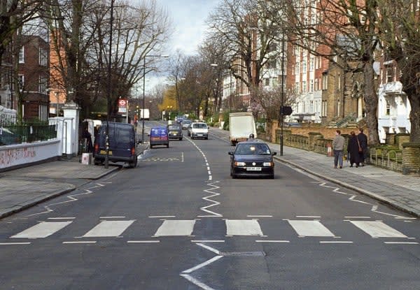 Image of Road, Tarmac, City, Street, Urban, Zebra Crossing, Truck, Vehicle, Person, Car, 